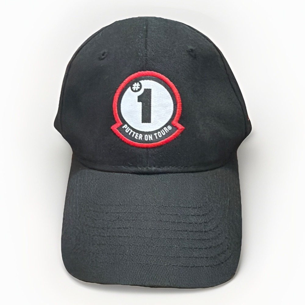 Odyssey Golf Hat Cap Strap Back Black Putter On Tour Mens PGA Golf Tour